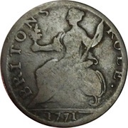 ½ Penny Gloriovs Iervis - Britons Rule, United Kingdom, 1771 reverse image