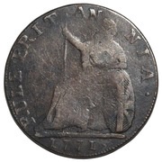 ½ Penny Shakespeare - Rule Britannia, United Kingdom, 1771 reverse image