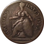 ½ Penny Colonel Kirk - Britons Happy Isle, United Kingdom, 1780 reverse image
