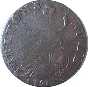 ½ Penny Guilelmus Shakespear - Britons Rule reverse image