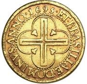 4000 Réis - Pedro II Large Crown; Bahia Mint, Brazil, 1695 reverse image