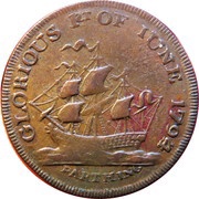 1 Farthing Hampshire - Southampton / Admiral Earl Howe, United Kingdom, 1794 reverse image