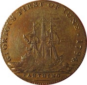 1 Farthing Hampshire - Southampton / Admiral Earl Howe, United Kingdom, 1794 reverse image