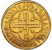 4000 Réis - Pedro II Narrow Crown; Bahia Mint, Brazil, 1696-1698 reverse image