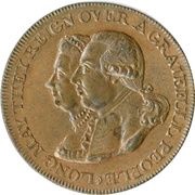 ½ Penny Middlesex - George and Charlotte obverse image