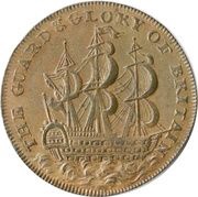 ½ Penny Middlesex - George and Charlotte, United Kingdom,  reverse image