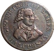 ½ Penny Middlesex - National Series / Prince of Wales obverse image