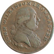½ Penny Warwickshire – Wilkinson / Barge obverse image