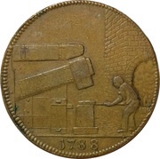 ½ Penny Warwickshire – Wilkinson / Forge, United Kingdom, 1788 reverse image