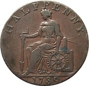 ½ Penny Cheshire - Macclesfield / Charles Roe Copper Works, United Kingdom, 1789 reverse image