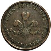 ½ Penny Middlesex - National Series / Prince of Wales, United Kingdom, 1789 reverse image