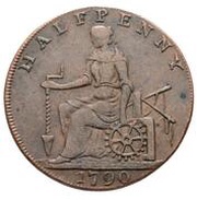 ½ Penny Warwickshire – Wilkinson / Mining, United Kingdom, 1790 reverse image