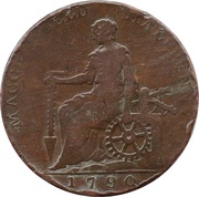 ½ Penny Cheshire - Macclesfield / Charles Roe Copper Works, United Kingdom, 1790 reverse image