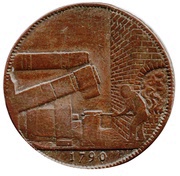 ½ Penny Warwickshire – Wilkinson / Forge, United Kingdom, 1790 reverse image