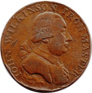½ Penny Warwickshire – Wilkinson / Forge obverse image