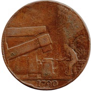 ½ Penny Warwickshire – Wilkinson / Forge, United Kingdom, 1790 reverse image