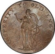 ½ Penny Norfolk - Norwich / Hope, Dove and Peace obverse image