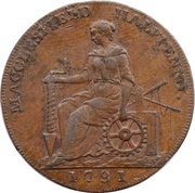 ½ Penny Cheshire - Macclesfield / Charles Roe Copper Works, United Kingdom, 1791 reverse image