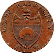 ½ Penny Yorkshire – Leeds / Paley’s, United Kingdom, 1791 reverse image