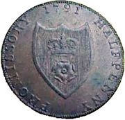 ½ Penny Hampshire - Portsmouth / W. Taylor, United Kingdom, 1791 reverse image
