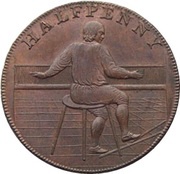 ½ Penny Lancashire - Rochdale / J. Kershaw, United Kingdom, 1791-1792 reverse image