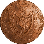 ½ Penny Lancashire - Liverpool / Sailing Ship, United Kingdom, 1791-1794 reverse image