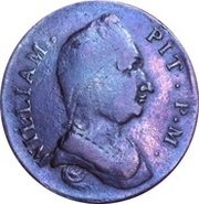 ½ Penny Cheshire - Macclesfield / William Pit P.M., United Kingdom, 1792 reverse image