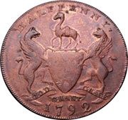 ½ Penny Lancashire - Manchester / I. Fielding, United Kingdom, 1792 reverse image