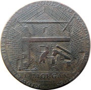½ Penny Carmarthenshire - Carmarthen / I. Morgan, United Kingdom, 1792 reverse image