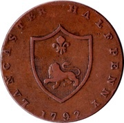 ½ Penny Lancashire - Lancaster / John of Gaunt, United Kingdom, 1792 reverse image