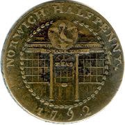½ Penny Norfolk – Norwich / Dunham and Yallop, United Kingdom, 1792 reverse image
