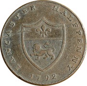 ½ Penny Lancashire - Lancaster / John of Gaunt, United Kingdom, 1792 reverse image