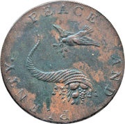 ½ Penny Lancashire - Rochdale / Weaver and Dove, United Kingdom, 1792 reverse image