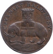 ½ Penny Warwickshire – Coventry / Lady Godiva, United Kingdom, 1792 reverse image