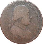 ½ Penny Warwickshire - Wilkinson / Forge obverse image