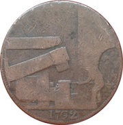 ½ Penny Warwickshire - Wilkinson / Forge, United Kingdom, 1792 reverse image