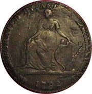 ½ Penny Warwickshire - Wilkinson / Harp, United Kingdom, 1792 reverse image