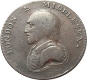 ½ Penny Middlesex - London / W. Sheward obverse image