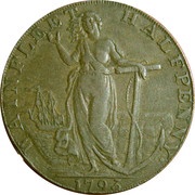 ½ Penny Lincolnshire - Wainfleet, United Kingdom, 1793 reverse image