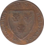 ½ Penny Shropshire - Shrewsbury / Bishop Blaze obverse image