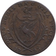 ½ Penny Lancashire - Liverpool / Sailing Ship, United Kingdom, 1793 reverse image