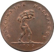½ Penny Lancashire - Manchester / I. Fielding obverse image