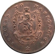 ½ Penny Lancashire - Manchester / I. Fielding, United Kingdom, 1793 reverse image