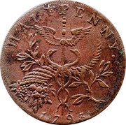 ½ Penny Middlesex - Political and Social Series / Newton reverse image
