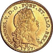 6400 Réis - João V 1st Type of Shield; Rio de Janeiro Mint obverse image