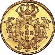 6400 Réis - João V 1st Type of Shield; Rio de Janeiro Mint, Brazil, 1727-1731 reverse image