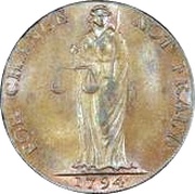 ½ Penny Suffolk - Bungay / Castle, United Kingdom, 1794 reverse image
