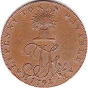 ½ Penny Sussex - Northiam / J. Foller, United Kingdom, 1794 reverse image