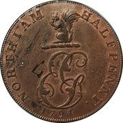 ½ Penny Sussex - Northiam / G. Gilberts reverse image