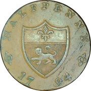 ½ Penny Lancashire - Lancaster / John of Gaunt, United Kingdom, 1794 reverse image